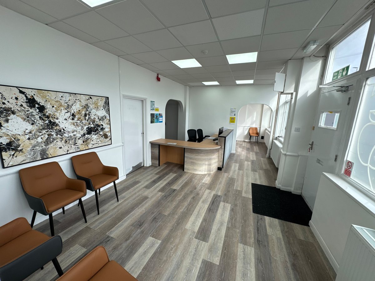 The reception area at GL1 Dental, Stroud Road, Gloucester